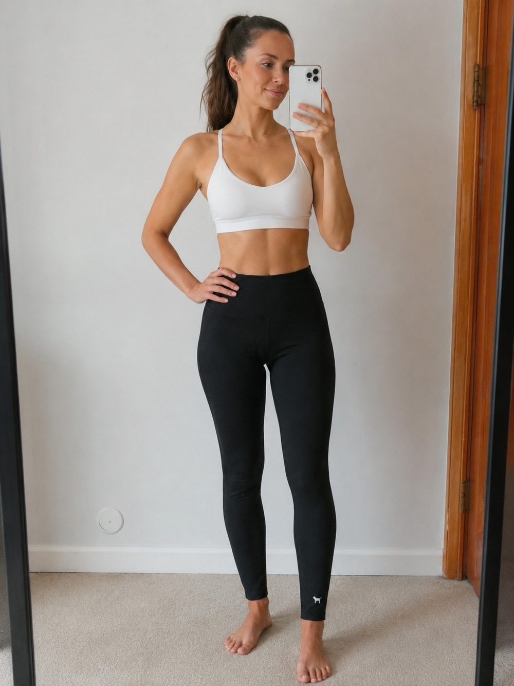 PINK Victoria's Secret Black High-Waist Active Leggings Women's Size SP